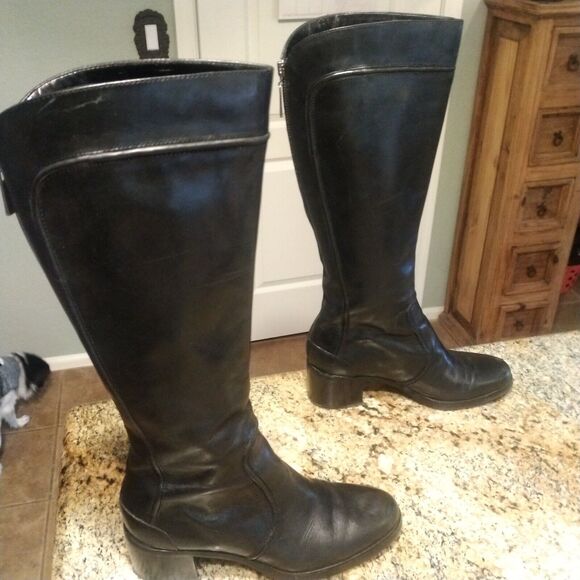 Franco Sarto Medium Leather Tall Zipper Boot Womens sz 7 M style 23487001 - Picture 3 of 12